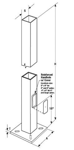 Square Steel Anchor Based Pole - Lighting of Tomorrow 